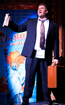 Lee Cusenbay, the creative genius behind "Ethics Follies" performs in the 2012 production entitled "How to Succeed in Business Without Ever Lying."