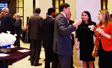Clients and guests enjoying the evening at Hunton & Williams' Dallas Client Reception