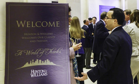 Hunton & Williams' Dallas Client Reception had a world theme and featured cuisine from different countries.