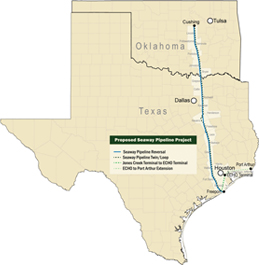 The Seaway Pipeline originally flowed from Freeport, Texas to Cushing, Okla. Expert witness Jeff Makholm called the reversal of the flow of the pipeline "immensely valuable" during Tuesday's testimony.