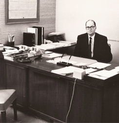 Gilchrist c. 1965 at Jenkens, Anson, Spradley & Gilchrist's original office on 1201 Main. 