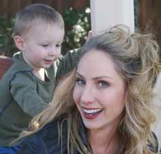 Zimbra GC Amy Howell lets her hair down with son, Maddox. 