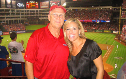 Kate with her Dad, Don Jett, at a 2010 post-season game.