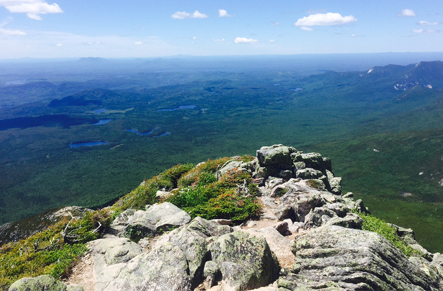  Lynn's view from the top of Mount Katahdin in Maine, where the Appalachian Trail ends. He said this view made him frightened of the climb. 