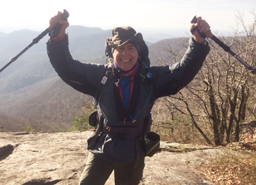   "I was excited to get to the top of this long, long climb at the beginning of the hike," Lynn says. "I had not yet focused on the fact this was the first of three mountains I would climb that day."