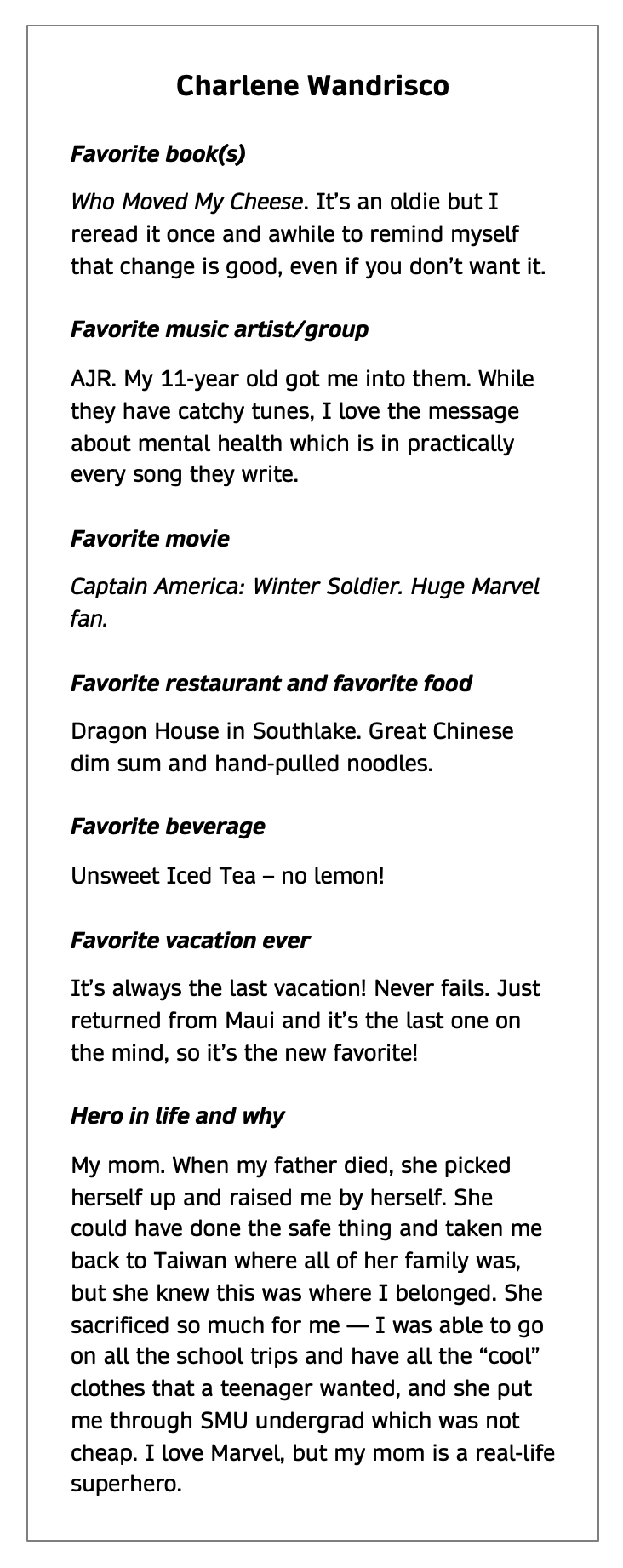 Charlene Wandrisco ‘You get jet fuel in the blood’ The Texas Lawbook